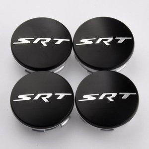 Brand New 4 Matte Black Chrome DODGE & JEEP SRT Wheel Center Caps Dodge …